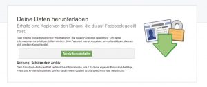 Das persönliche Facebook-Archiv. Bild: TechnikNews