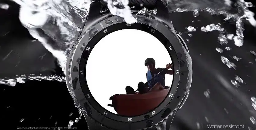 The Gear S3 from Samsung is waterproof. (Image: Samsung / Screenshot)