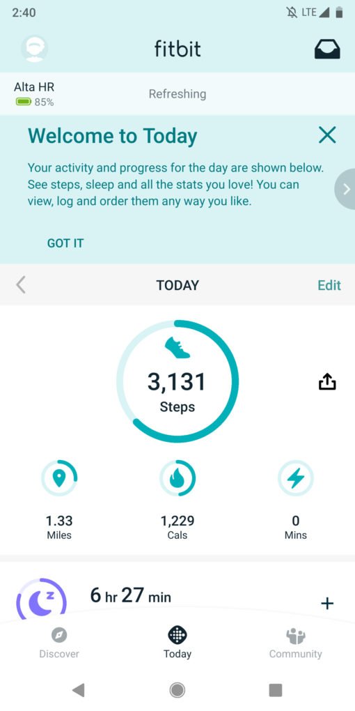 Fitbit app new design