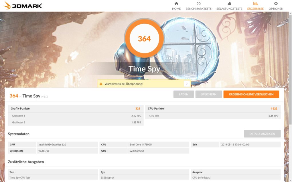 Surface Book 2 Test Benchmark 3DMark