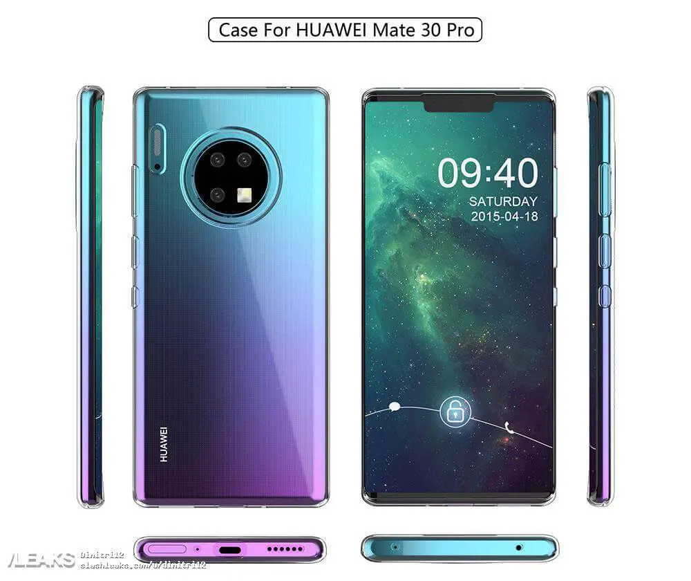 Huawei Mate 30 Pro render case