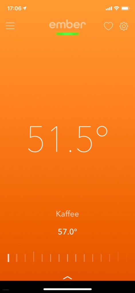 Ember Mug temperature display