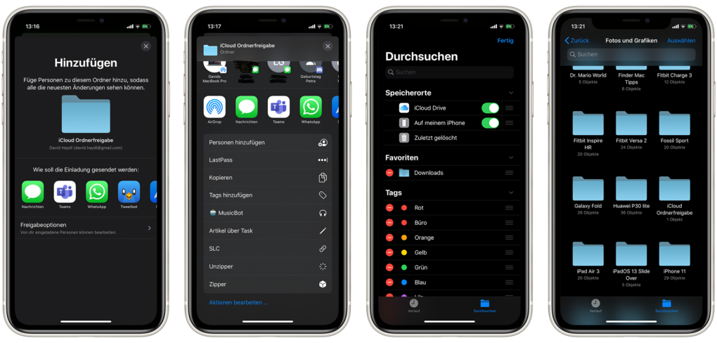 iCloud Ordnerfreigabe iOS