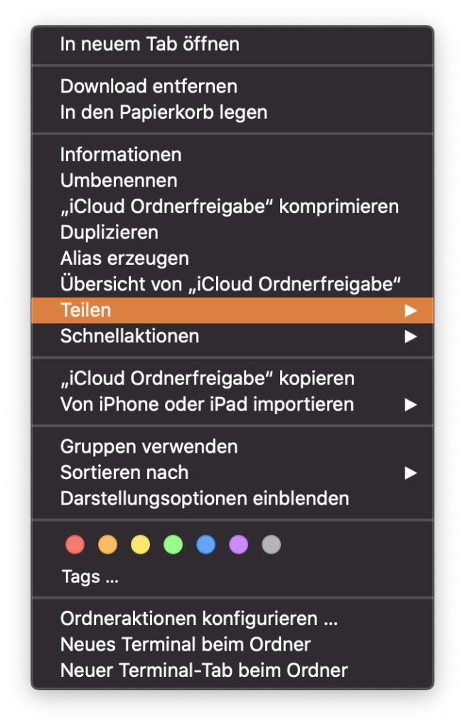 iCloud Ordnerfreigabe macOS 2
