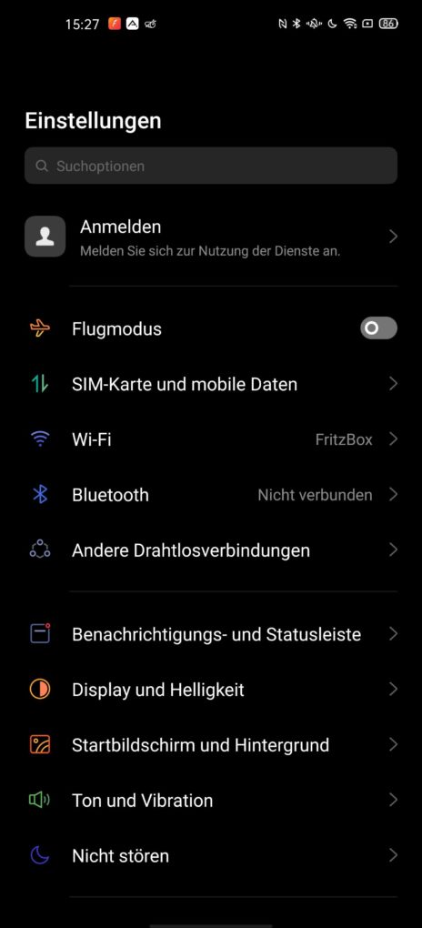 Oppo find x2 Pro Settings