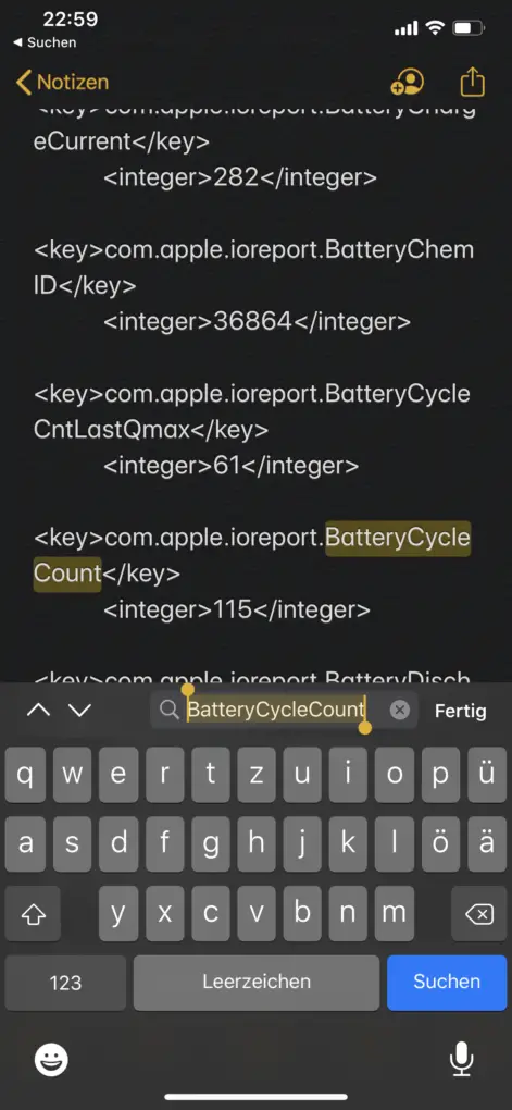 Find out iOS 13 charge cycles