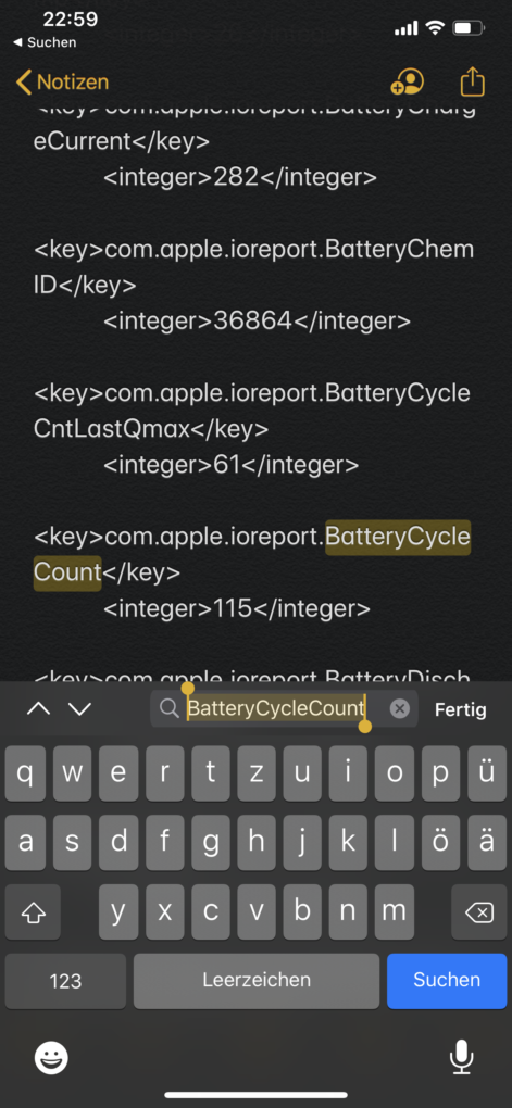 Find out iOS 13 charge cycles