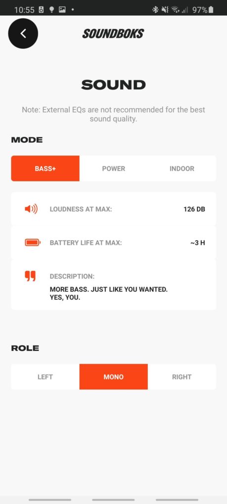 Soundboks modes