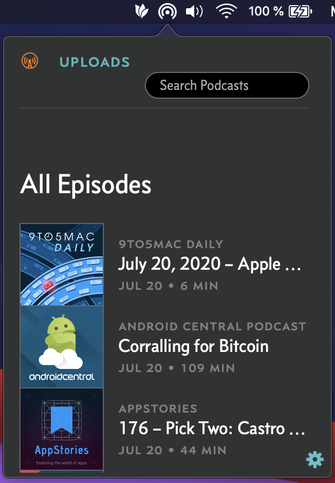 PodcastMenu overview