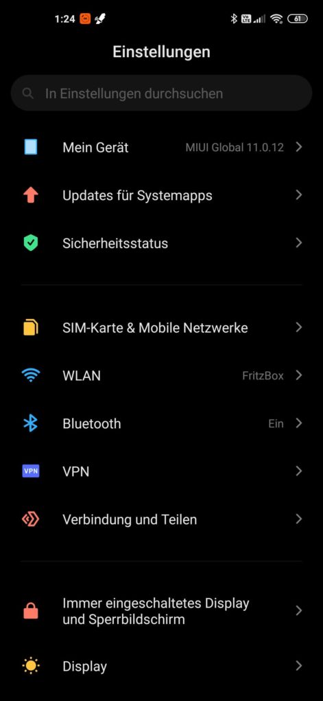 Xiaomi Mi 10 Pro Einstellungen