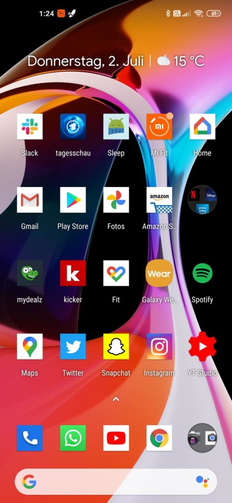 Xiaomi Mi 10 Pro homescreen