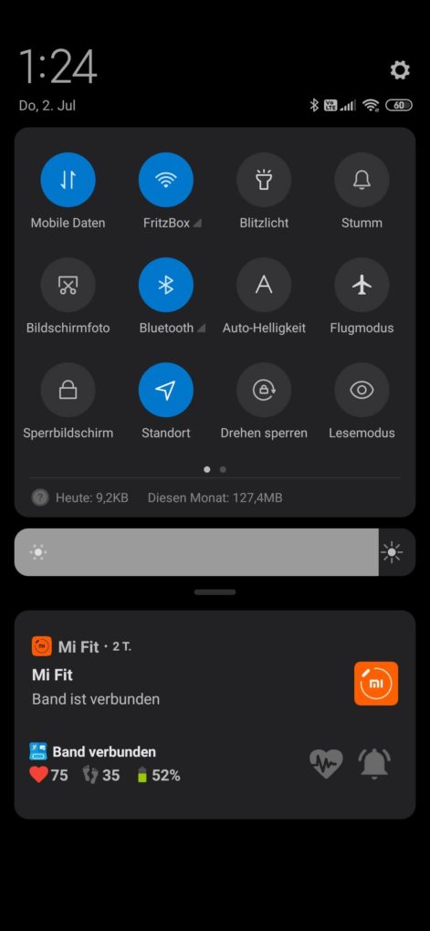 Xiaomi Mi 10 Pro Quick settings