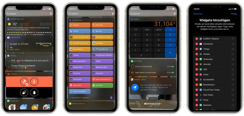 iOS 13 widgets