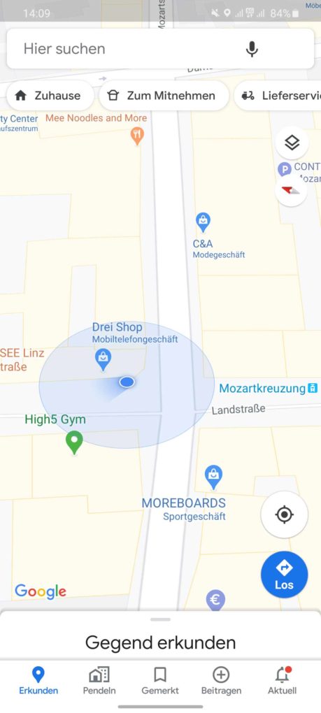 Drei 5G-Netz Test in Linz Maps