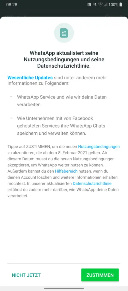 WhatsaApp Datenschutzrichtlinie & Nutzungsbedingungen 2021