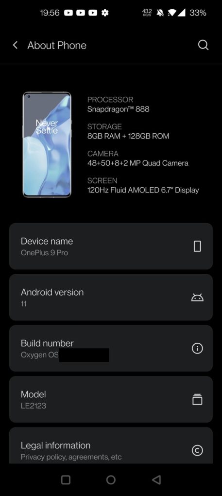 OnePlus 9 Pro Screenshot