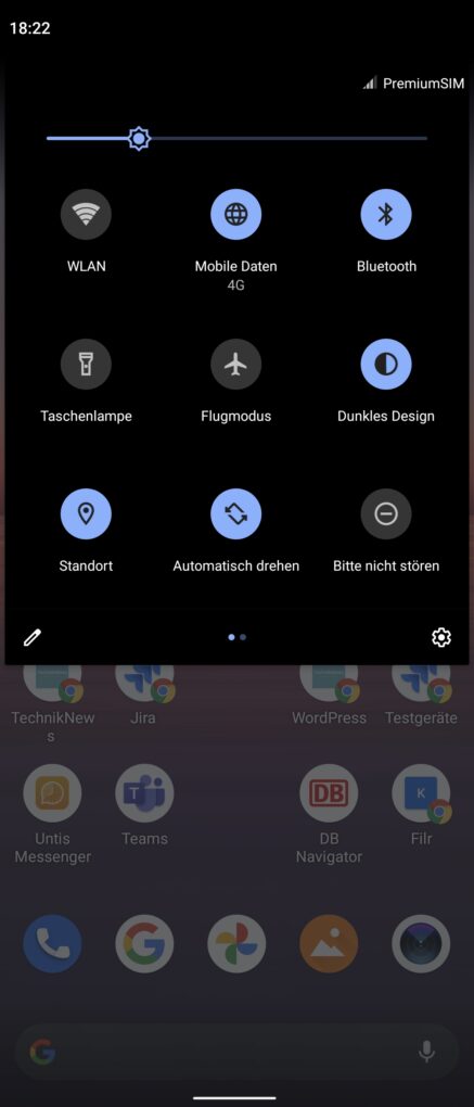 Sony Xperia 5 II notification bar
