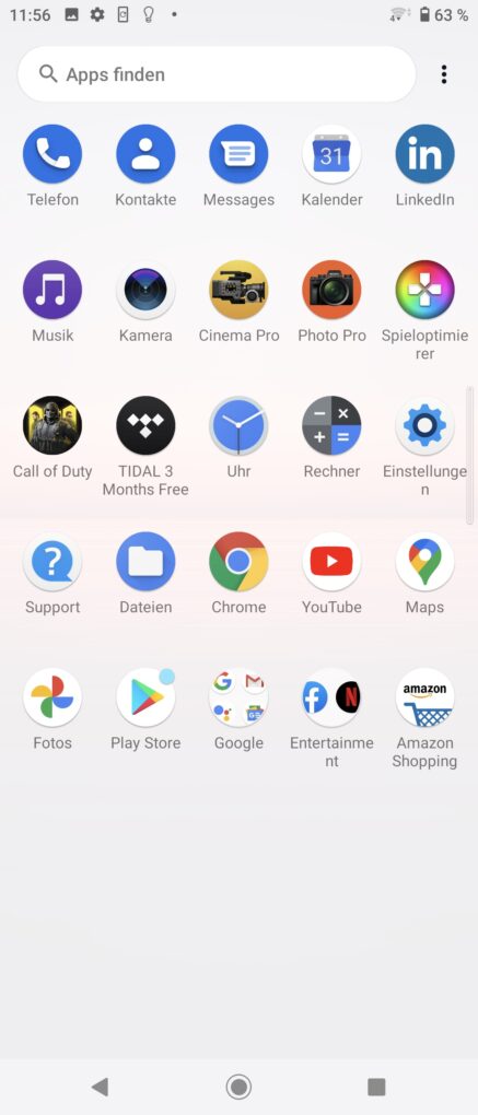 Sony Xperia 5 II pre-installed apps