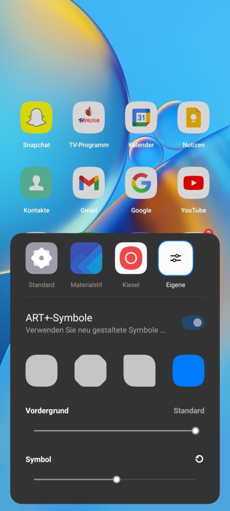 OPPO A74 Personalisierungen Symbolstil