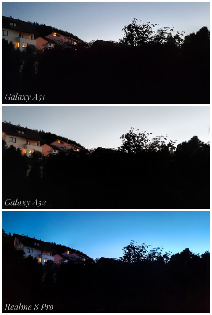 Samsung Galaxy A52 camera comparison