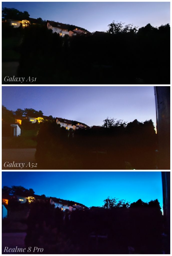 Samsung Galaxy A52 camera comparison