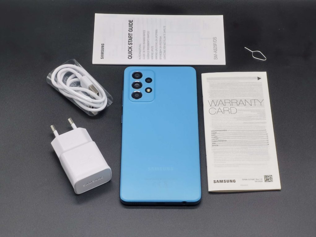 Samsung Galaxy A52 scope of delivery