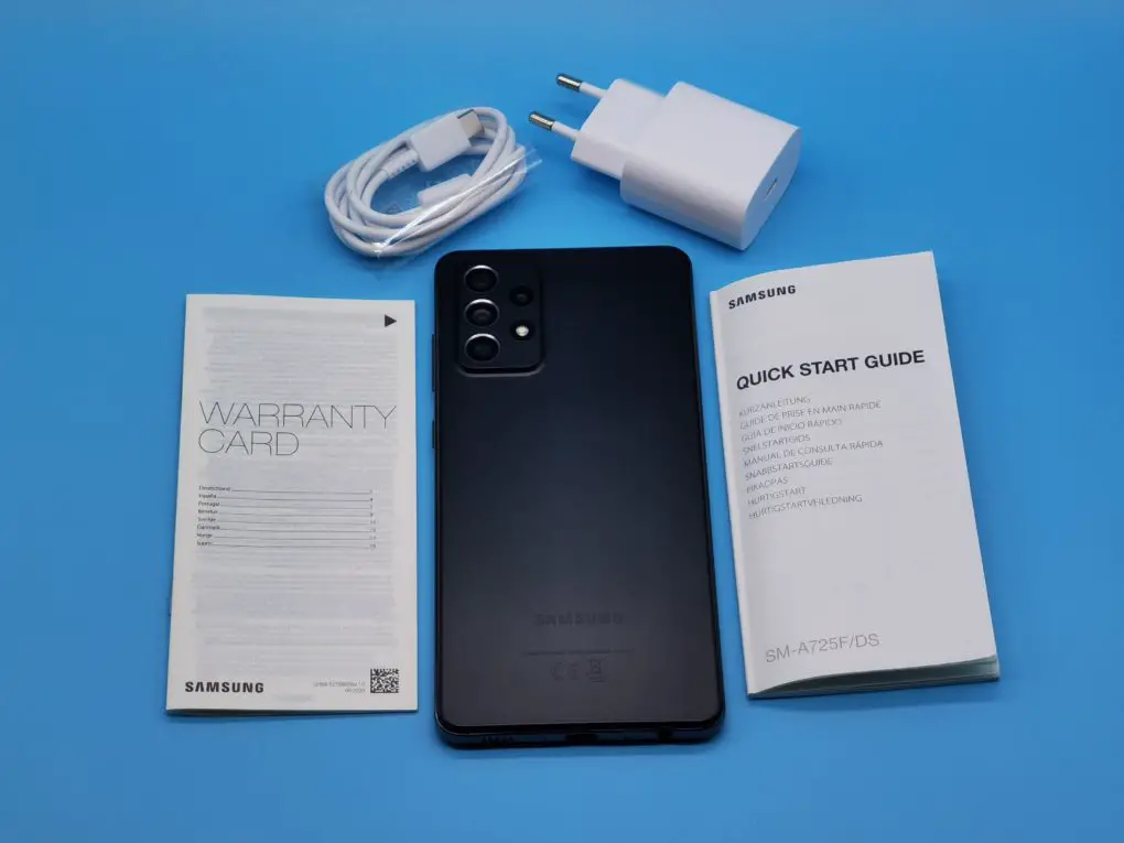 Samsung Galaxy A72 scope of delivery