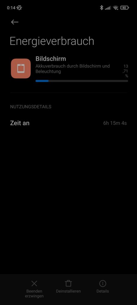 Redmi Note 10S Screen On Time