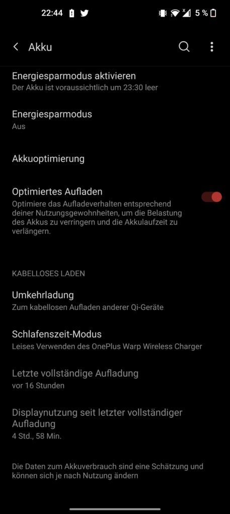 OnePlus 9 Pro Screen on time