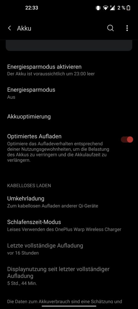 OnePlus 9 Pro Screen on time