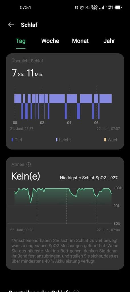 OPPO Band HeyTap Health Schlafmessung 2