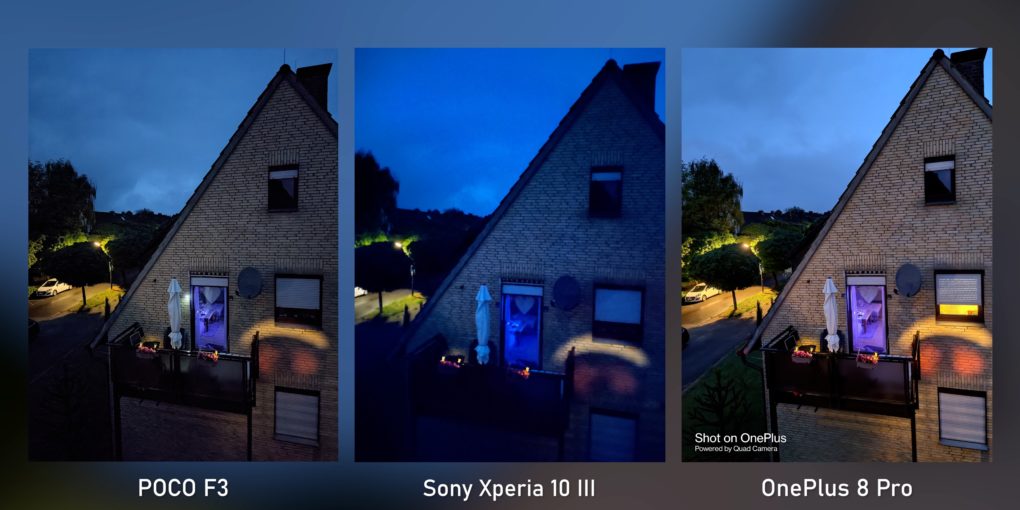 POCO F3 main camera night mode comparison