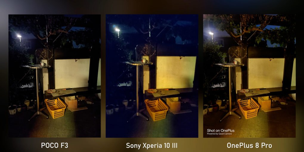 POCO F3 main camera night mode comparison