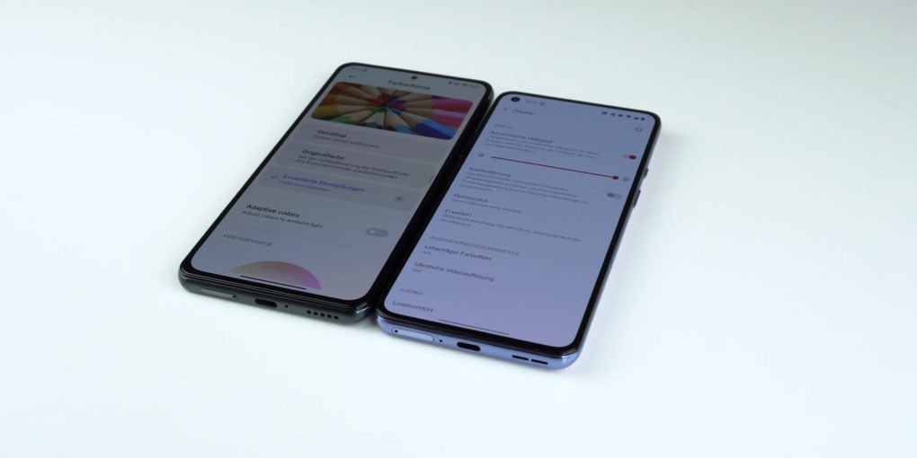 POCO F3 display viewing angles compared to the OnePlus 9