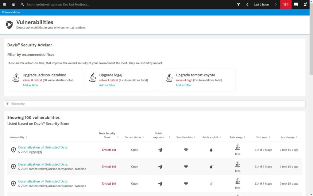 Dynatrace Vulnerability Detection