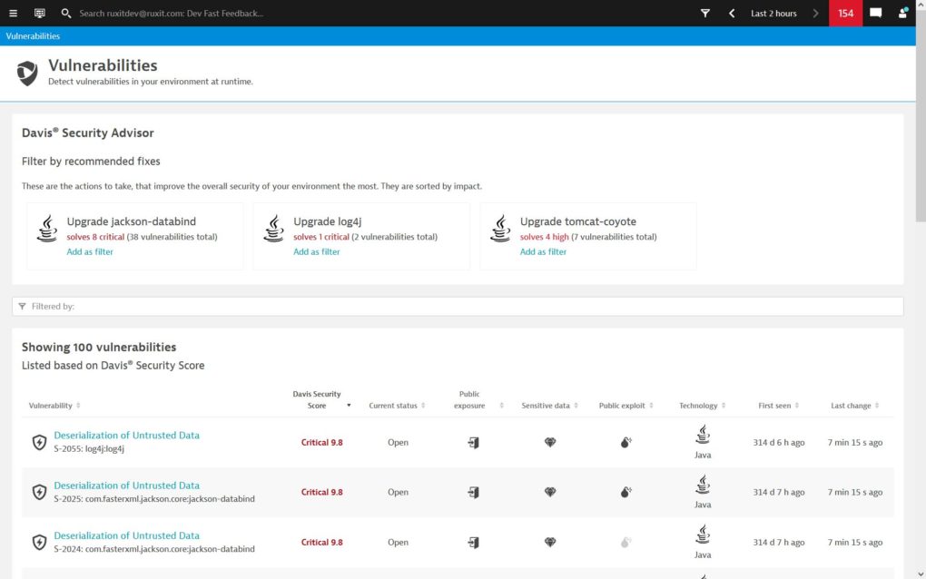 Dynatrace Vulnerability Detection