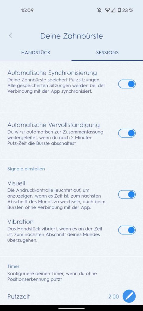 Oral-B iO Series 9 App Einstellungen