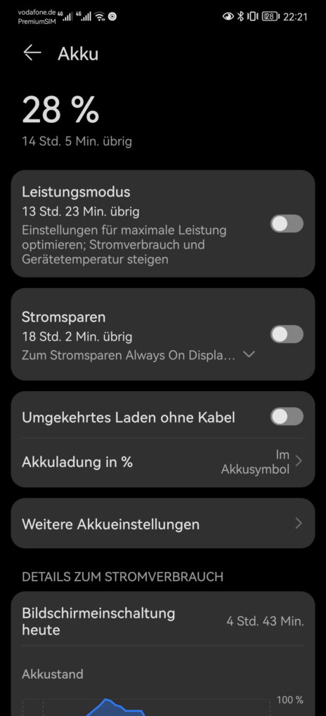 Huawei P50 Pro Screen on time