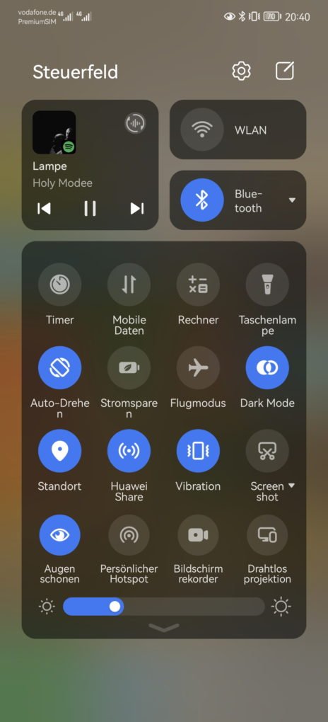 Huawei P50 Pro software control panel