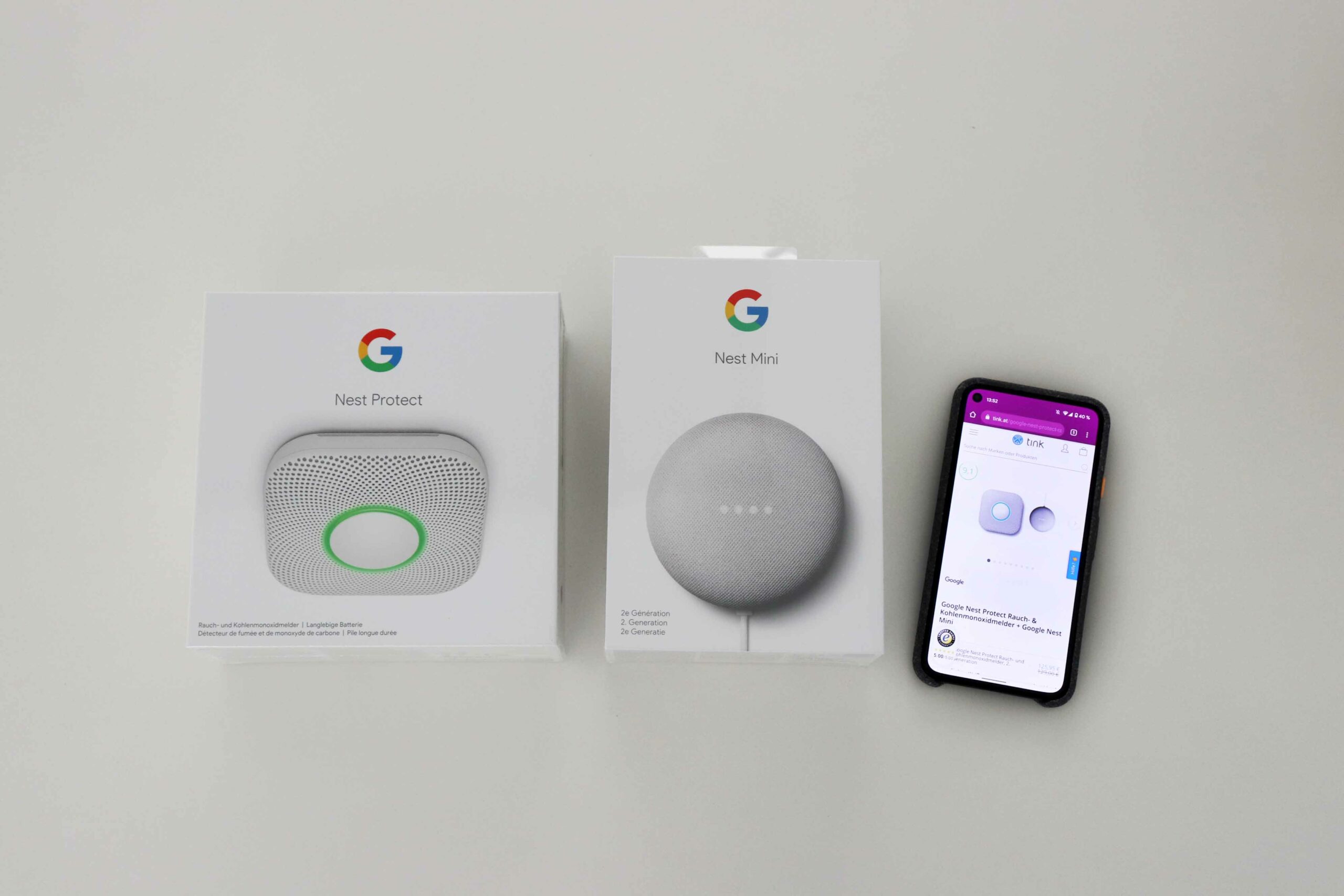 Google Nest Protect (2. Gen) + Google Nest Mini Set Tink
