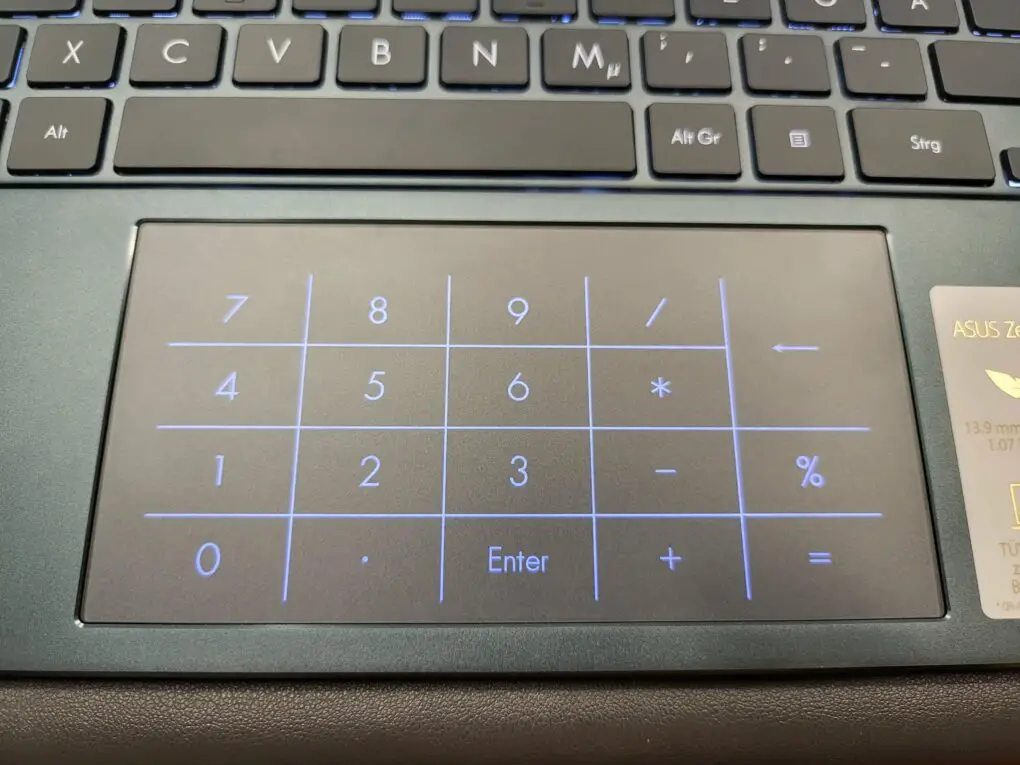 Asus ZenBook 13 OLED Numberpad