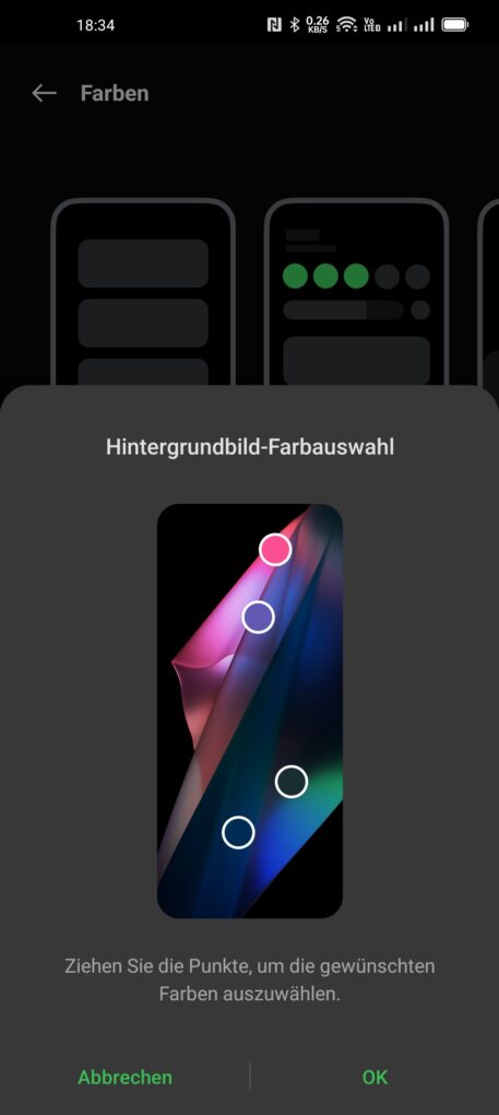 OPPO ColorOS 12 Hintergrund Farben