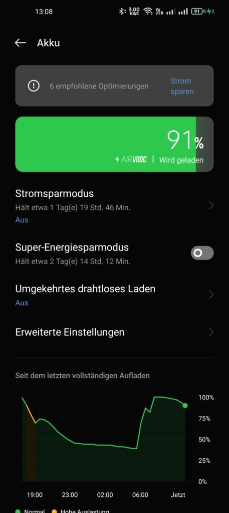 OPPO ColorOS 12 Akku 3