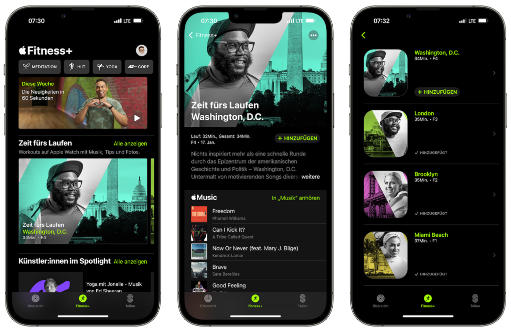 Apple Fitness+ Zeit fürs Laufen Fitness-App