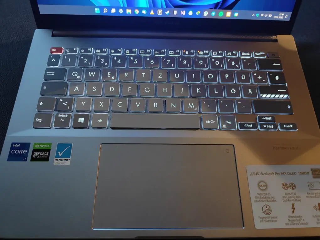 Asus Vivobook Pro 14X OLED Hintergrundbeleuchtung
