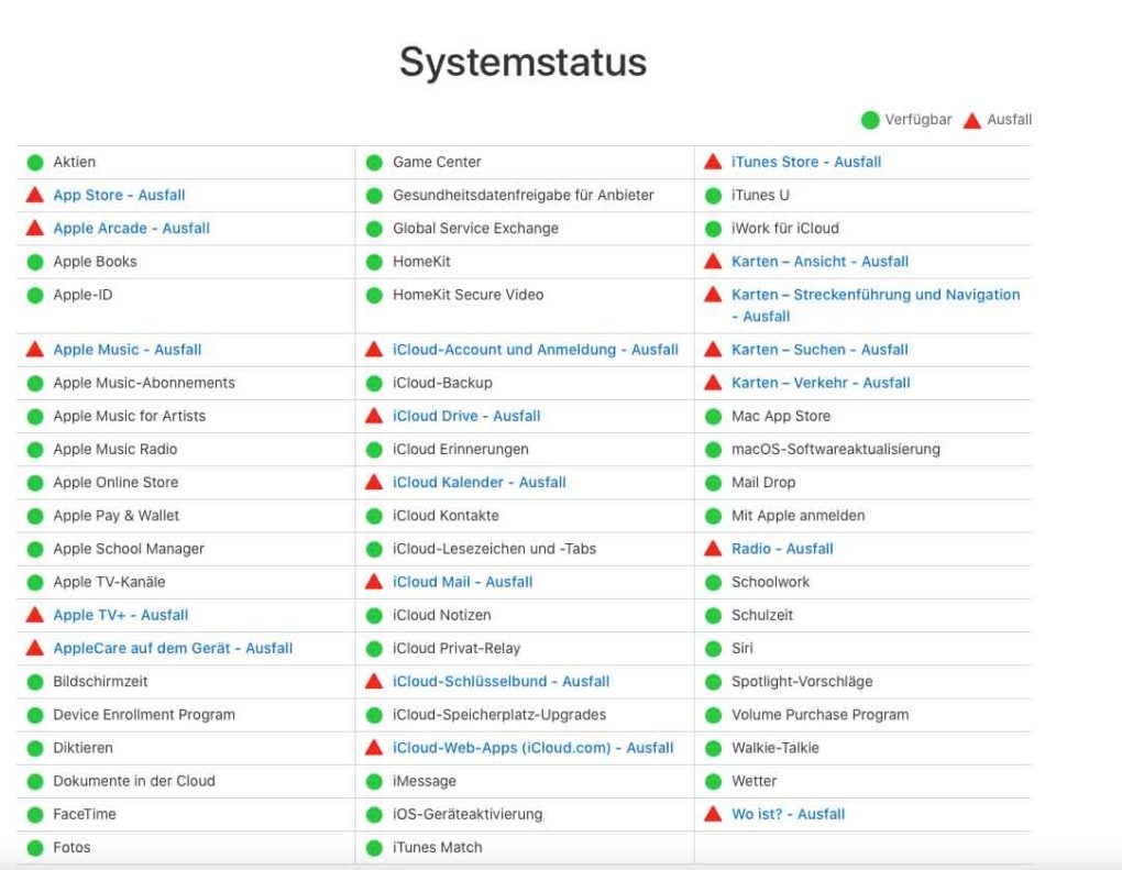 Apple services down