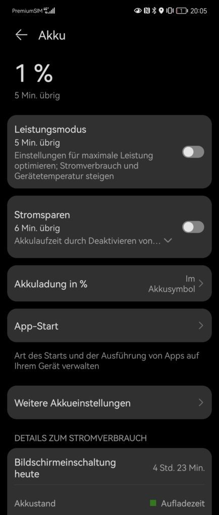 Huawei P50 Pocket Screen-On-Time dynamisch