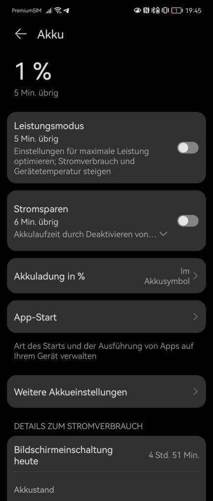 Huawei P50 Pocket Screen-On-Time dynamisch