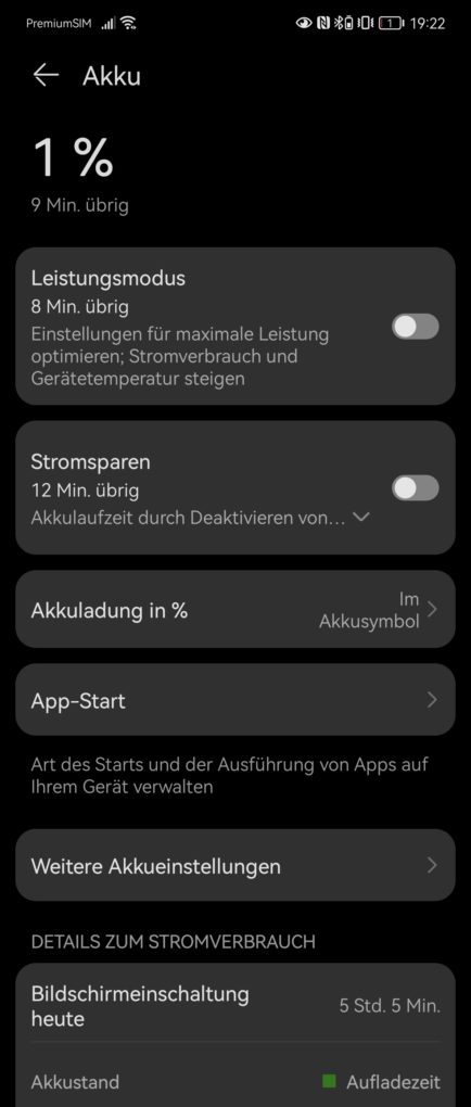 Huawei P50 Pocket Screen-On-Time dynamisch