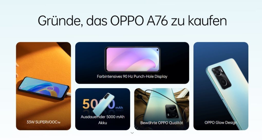 OPPO A76 Gründe für den Kauf